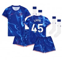 Maglia Calcio Chelsea Romeo Lavia #45 Prima Divisa Bambino 2024-25 Manica Corta (+ pantaloncini)